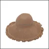 Wide Brim Hats Vacation Out Of The Big St Hat Bow Breathable Comfortable Beach Mtisize Foldable Sunsn Cap 3440 Q2 Drop Delivery Fash Dhdjy