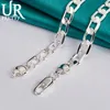 Chains 925 Sterling Silver Single Buckle Necklace 16/18/20/22/24 Inch Chain For Woman Man Wedding Engagement Party JewelryChains Heal22