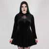 Casual Dresses PUNKRAVE Women's Gothic Dark Night Vines Dress Gorgeous Fashion Hollow A Line Mercerized Velvet Long Sleeve