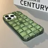 Fundas 3D Weave Grid Ice Cube Color caramelo Funda de teléfono transparente para iPhone 14 13 11 12 Pro Max XS XR X Funda de silicona suave a prueba de golpes