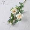 زهور الزفاف الجميلة روز باقات الفاوانيا باقات الحرير الاصطناعي الطويل الفرع