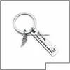 Anelli chiave gioielli Sier Wings Drive Safe I Bisual You With Me Personality Keychain Creative Special Trends Pretty Droplese 202 Dh6nb