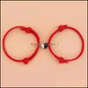 Cadeia de link Chave de coração fofo Casal Link Bracelets Gift Feold Made Ajustável Relacionamento de Amor Bracelete Magnetic Set Dhqbs por atacado DHQBS