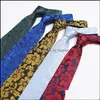 Szyja moda akcesoria poliestr Jacquard wzór kwiatów Men Business Wedding Męski krawat Dres 8cm Drop dostawa otqa8