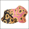 Chapeaux à large bord tournesol chapeau seau en coton casquette de pêcheur voyage chapeau de soleil en plein air Panama pour hommes femmes avec dessus plat 3450 Q2 Drop De Dhajg