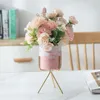Vases nordique céramique fer art marbre vase motif rose or vert table plante pot pour la maison bureau décor fleur succulente