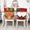 Cubiertas de sillas Decoración de Navidad Cubierta de tela de franela suave Santa Snowman Elk Taburete Mat para el hogar Comedor Sala de estar1