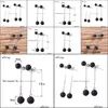 Arts And Crafts 6Mm 8Mm Lava Stone Long Earrings Necklace Diy Aromatherapy Essential Oil Diffuser Dangle Earings Jewelry Women Drop Dhfuc