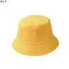 Cloches Korean Adult Kids Summer Foldable Bucket Hat Solid Color Hip Hop Wide Brim Beach UV Protection Round Top Sunscreen Fisherman Cap