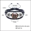 Cadena de eslabones 17Mm Bandeja de vidrio de abeja Mtilayer Pulsera de cuero para mujeres Hombres Tamaño ajustable Aleación de zinc Encanto Joyería de moda Drop Delive Dhttj