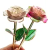 Decorative Flowers & Wreaths Valentine 24K Aluminum Foil Plated Rose Gift Wedding Decor Flower Party Forever Love Christmas AccessoriesDecor