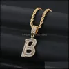 Pendentif Colliers Femmes Lettre Collier Bling Bijoux Plaqué Or 26 Alphabet Strass Ras Du Cou Hip Hop Chaînes P339Fa Drop Delivery P Dhhj8