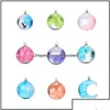 Charms Jewelry Findings Components Colorf Resin Transparent Sky Blue White Cloud Rod Moon Pendant For Necklace Creative Design Ball Dhg2N