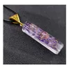 Kunst und Handwerk Kristall Amethyst Kies Meditation Sieben Chakra Pendum Halskette Orgon Energie Halsketten Für Frauen Schmuck Drop Deliv Dhidf