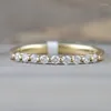 Bröllopsringar Simple Gold Color Cubic Zirconia Ring lyxband för kvinnor Bruden Engagement Party Gifts Stapble Trendy Jewelry