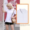 Women's Polos Figure Colors 2023 Summer Brand Camisa Solid Shirt Women Slim Short Sleeve Femme Casual Shirts Clothes