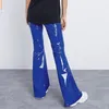 Damesbroek Hoog getailleerde lederen broek vrouwen ademend stretch casual pu flare vrouwelijk zwart blauw rood herfst