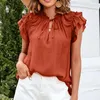 Women's T Shirts Womens Long Sleeves Women Summer Blouse Ruffle Sleeve Shirt Short Casual Tops Top V Neck