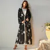 الملابس العرقية Kaftan Abaya Dubai Kimono Cardigan Hijab Hijab Dress Abayas للنساء رداء Femme Caftan Marocain Qatar الإسلام