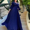 Casual Dresses Sexy V Neck Belt Women Beach Boho Dress Lady Elegant Flare Sleeve Long Party Fashion Loose Hem Pleated Maxi