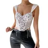 Camisoles Tanks Women's Lace Sexig Vackra Back Mesh Street Style Tube Top Corset Camisole Padded