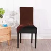 Housses de chaise en velours spandex extensible de couleur unie, décoration moderne pour salle à manger, housse de nuit teinte uni