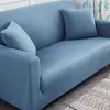 Housses de chaise Bleu Tight Wrap Sofa Cover Élastique Gris All-inclusive Stretch Couch L-style Sectionnel Coussin