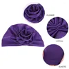 Ethnic Clothing Floral Turban Muslim Caps Turbantes Solid Headwear Folding Stretch Hat Head Wrap Plain Hijabs Women Female Hair Accessories