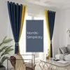 Cortinas de retalhos de cortina altas cortinas de sombreamento para sala de estar casa de linho de quarto dedo moderno estilo moderno feito personalizado