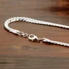 Collana Orecchini Set Fashion Boy Argento / Bracciale 925 Sterling Horse Whip Design Chain Solid Bijoux