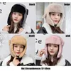 Beradas Cap -bombardeiro chapéu de bombardeiro Mulheres Lei Feng para andar de bicicleta de inverno quente Ushanka russo Flowflap Bonnet Faux Fur Trapper