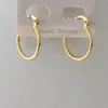 Hoop Earrings Foromance CUTE PLAIN CARVED TWO STYLES YELLOW GOLD PLATED HUGGIE 0.83"/ 0.63" EARRING