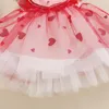 Abiti da ragazza San Valentino Neonate Pagliaccetto Vestito 0-24M Cute Summer Senza maniche Cuore Mesh Dress-Like Layer Tulle Tuta da bambino