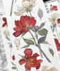 Gift Wrap Vintage Big Red White Floral Background Shiny Washi PET Tape For Card Making DIY Scrapbooking Decorative Sticker