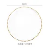 Platos Nordic Gold Bead Glass Charger Cena Plato Plateado Ensalada Decorativa Plato De Boda De Frutas