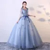 Casual Dresses Host Performance Costume Art Test Annual Meeting Stage Long Elegant Maxi Party Blue Women Plus Size Puffy Evening Dress