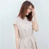 Party Dresses Cotton And Linen Dress Women 2023 Summer Casual Comfortable Lace-up Multicolor Plus Size Loose Slim Midi Female LR1474