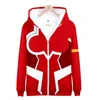 Men's Hoodies Zipper Hoodie Jacket ZERO TWO Darling In The Franxx Cosplay Figure Printed Men/Women Long Sleeve Hooded Sweatshirt Anime