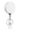 Stainless steel Retractable Pull Badge Reel Zinc Alloy metal ID Lanyard Name Tag Card Recoil Belt Key Ring Chain Clips