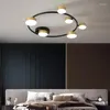 Plafondlampen moderne Noordse minimalis LED Black Gold Lamp voor slaapkamer woonkamer eetkamerverlichting luminaire