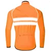 Racingjackor män kvinnor vindtät cykel långärmad ridjacka väg mtb cykel sport kläder andas andas reflekterande päls orange