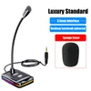 Microphones Wired Home PC Laptop Computer Microphone Studio Streaming Plug And Play Universal Flexible Gooseneck Desktop Office Meeting