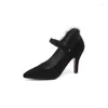 Dress Shoes Pxelena Sexy Super High Heel Ladies Pointed Toe Faux Fury Designer Fashion Pumps Women Office Shoe 2023 Plus Maat