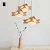 Pendant Lamps Square Wood Milly Glass Shade Light Cord Fixture Nordic Hanging Lamp Avize Lustre Luminaria Dining Table Bed Study Room