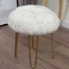 Kussen 50 lange pluche ronde stoel voor make -upstoel barkruk donzige faux bont zitmat kussen shaggy modern huisdecoratie