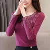 Women's Blouses Women Blouse Lace Women's Long-Sleeved Autumn Winter Mesh Top Bright Silk Blusas Ropa De Mujer