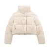 Trench-Cods Coats Winter Femmes beige haut collier à manches longues Zip Coton Coton Veste Coton Fashion Street Style