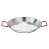 Placas de aço inoxidável paella pan espanhol frigoríssima panela antiaderente de cozinha frita fruta fruta ferramenta de cozinha 24cm