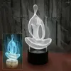 Lampade da tavolo 3D Illusione Yoga Meditazione Night Light 7 Color Changing Desano LED LAMPAGGIO TOYS UD88