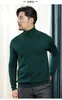 Męskie swetry Turtleeck Sweater mężczyźni pullover jumper jesienna zima kaszmirowa bawełniana mieszanka szklana koszulka hombre pull homme hivermen's